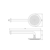 Abey Gareth Ashton Brass Horizontal Shower Arm and Rose - Brushed Brass